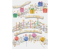 Greeting paper card B6 Music, 1 pc